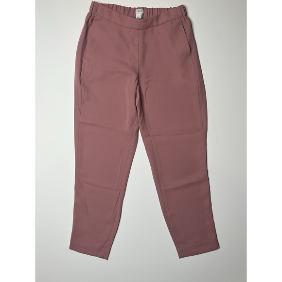 J. Crew Factory Pants - J.Crew Drapey Rose Ash Pants Mid-Rise Wash Elastic Straight Leg Pull-On Size 6